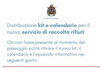 Distribuzione contenitori e calendario raccolta 26, 27, 28 febbraio 2026
